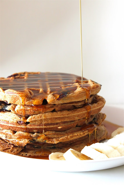 {Whole Wheat} Bacon-Blueberry Waffles
