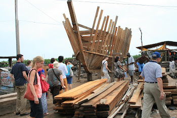 'Exploring the fishing boat yards in Elmina.' Photo by Sandra Vu