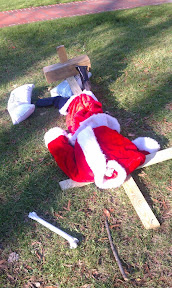 Vandalized Santa.