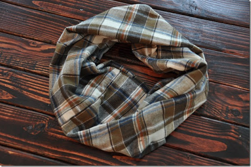 Infinity Scarf Brown Tan & Cream Flannel