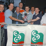 At the Traders' Race during the Crossmolina festival, sponsored by Ballina Beverages Coca-Cola are members of the winning team and officials, including Michael Monaghan and John Hegarty, Ballina Beverages with David Hopkins' winning team, Kieran Mulhern, Festival Chairperson and  Maureen Timlin, Festival PRO. The event was sponsored by Ballina Beverages Coca-Cola. Picture: John O'Grady.