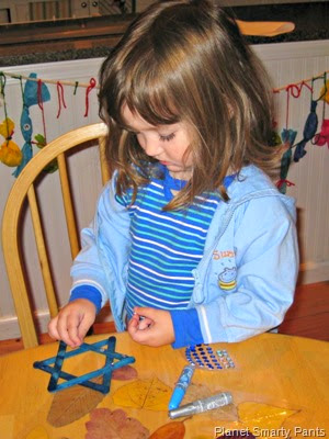Hanukkah Craft - Star of David with Craft Stick and sequins Hanukkah Craft - Star of David with Craft Stick and sequins