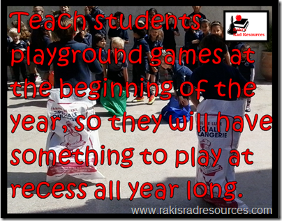 Tips to Making Recess successful, starting from the first day of school - Raki's Rad Resource