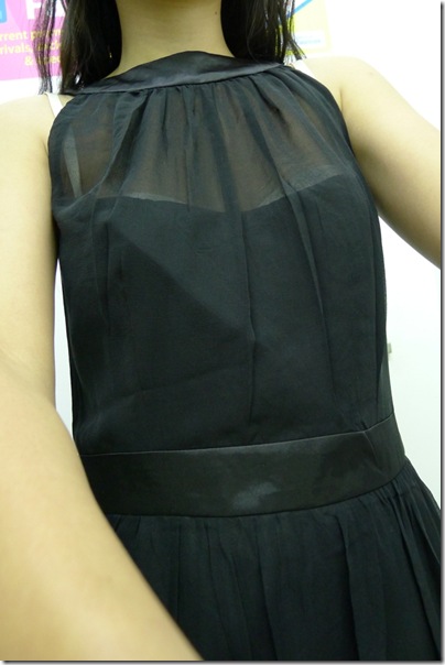 little black sheer pleat dress