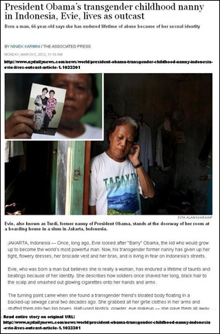 Obama Barack transgender Nanny Evie Turdi Jakarta Indonesia AP March52012 Obama Barack transgender Nanny Evie Turdi Jakarta Indonesia AP March52012