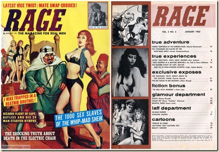 RAGE, January 1963, cover & contents page