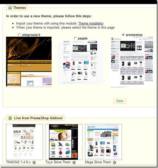 mengganti themes prestashop