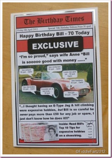 E Type J Birthday Card