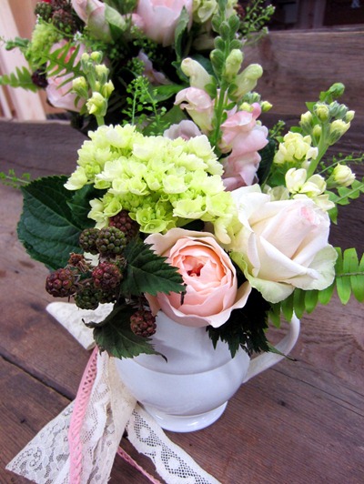 vintage pitcher with flowers