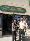 Here we are with Laura and Barry Marks, the owners of Fine Lines.  They were very nice to allow us to see their store.