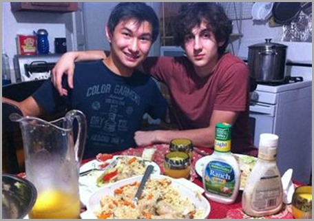 Dias Kadyrbayev (L) with Boston Marathon bombing suspect Dzhokar Tsarnaev.