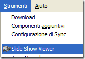 Slide Show Viewer voce nel menu Strumenti di Firefox