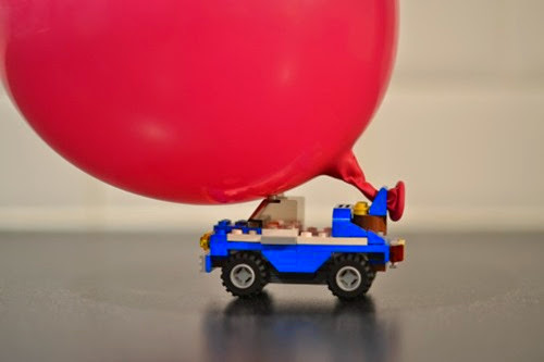 Balloon powered Lego car from Science Sparks