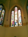 Stained-glass window in Mikael church Stained-glass window in Mikael church