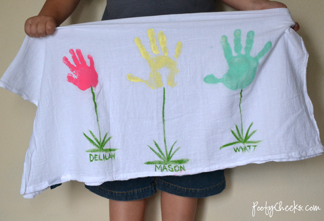 Mother's Day Handprint Tea Towel