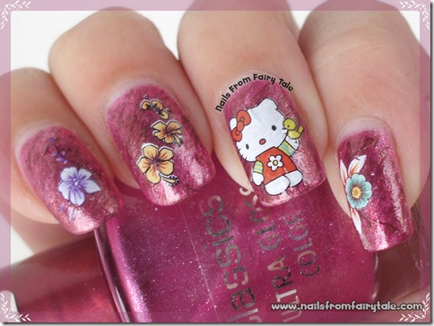 born pretty store water decals flower hello kitty 3