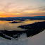 View from Mt. Moran of the sunrise over Jackson Lake. 6/5/11.