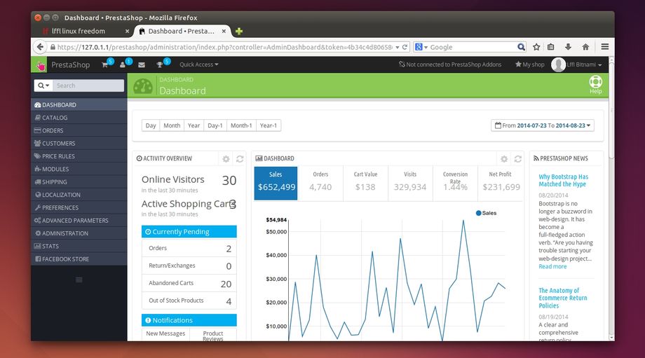 PrestaShop in Ubuntu Linux PrestaShop in Ubuntu Linux