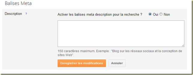 paramétrer balises meta sur Blogger blogspot