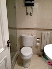 Master bath. The contraption on the wall is the water heater and has to be turned on each time before a shower.