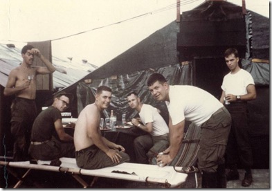 11-10-1968, USMC BDay visiting Bud Harness  in DaNang Steak Cookout