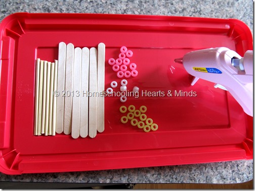 materials for making your own abacus @Homeschooling Hearts & Minds