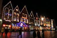 Town square at night