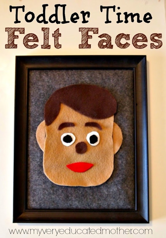 Toddler Activity: Fun Felt Faces to learn facial features! via @mvemother