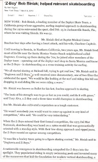 Page (1) of (2) An article on Bob in the New York Times after he passed away. R.I.P.