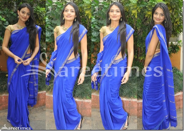 Nikitha_Narayan_Blue_Sari