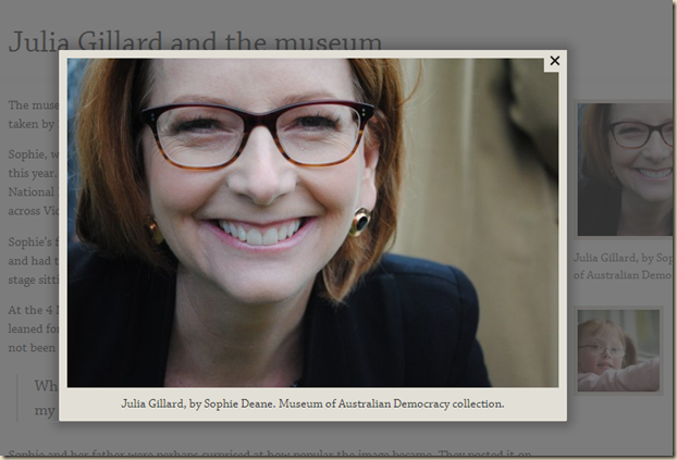 Julia Gillard and the museum · Museum of Australian Democracy at Old Parliament House