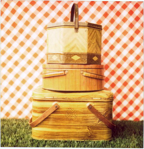 Living featured a collection of beautiful vintage picnic baskets. (Martha Stewart Living, July 2001) Living featured a collection of beautiful vintage picnic baskets. (Martha Stewart Living, July 2001)