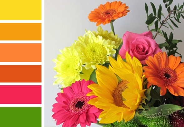 2015 April 10 Colour Inspiration birthday flowers photography bright citrus palette hazelfishercreations