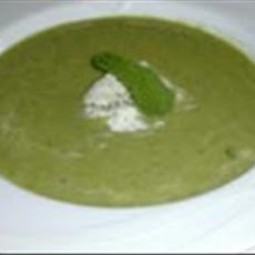Green Pea Soup with Mint Gelato