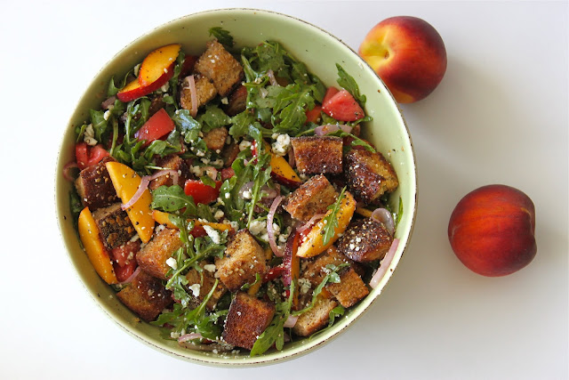 Peach + Tomato Panzanella