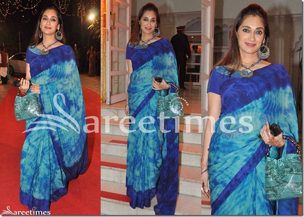 Blue_Printed_Georgette_Saree