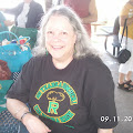 Judy Willox wearing the Class T-Shirt she designed
