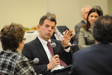 Robert Walsh, Commissioner of the New York City Department of Small Business Services, talks at the Leading Large Scale Change event on health care.
Photo: Elena Olivo