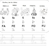 FICHAS PARA APRENDER LA LETRA F