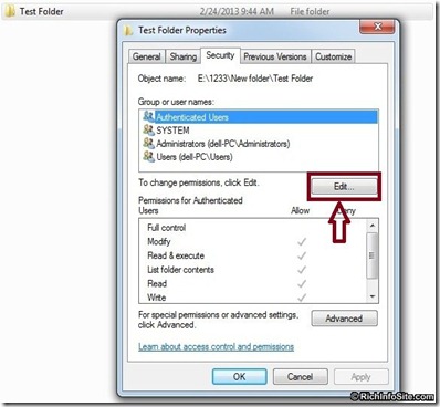 folder properties