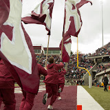 Montana Grizzly Spirit Squad members run the "GRIZ" flags after every touchdown.

Washington-Grizzly Stadium in Missoula, Mont., October 27th, 2012.