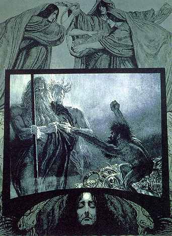 Wotan And Loge In Svartalfheim, Asatru Gods And Heroes