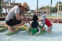 Playing in the kiddies lagoon