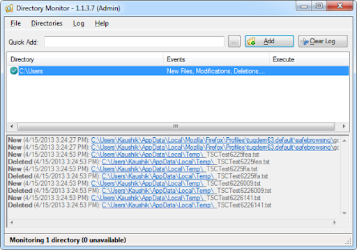 space notification event disk