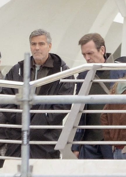 George Clooney és Hugh Laurie a Tomorrowland forgatásán 04