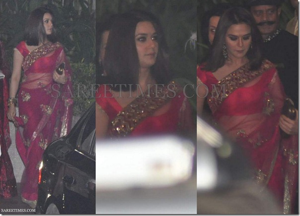 Preity_Zinta_Pink_Manish_Malhotra_Saree