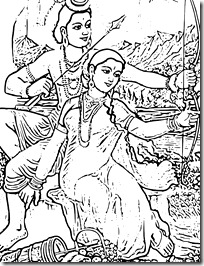 Sita and Rama in the forest