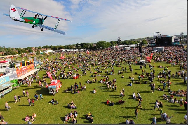 Dippy flying over festival