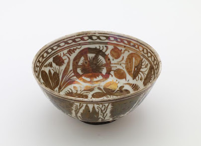 Bowl | Origin:  Iran | Period: 1650-1700  Safavid period | Details:  Not Available | Type: Stone-paste decorated with lustre | Size: H: 8.8  W: 19.3  cm | Museum Code: F1911.320 | Photograph and description taken from Freer and the Sackler (Smithsonian) Museums.
