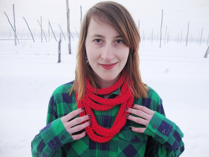 french knitting scarf